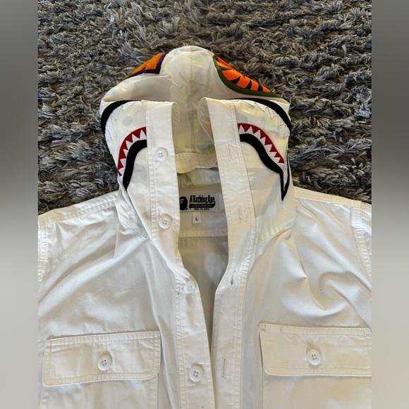 White Bape button up shirt size large - Picture 5 of 9